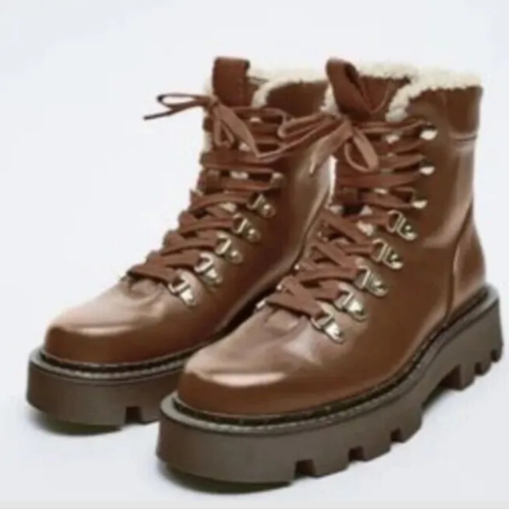 Zara Lug Sole Ankle Winter Boots
